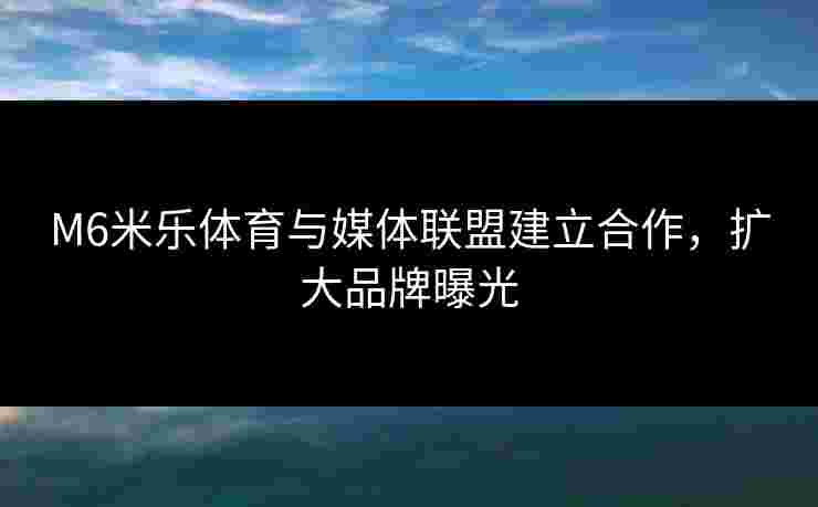 M6米乐体育与媒体联盟建立合作，扩大品牌曝光