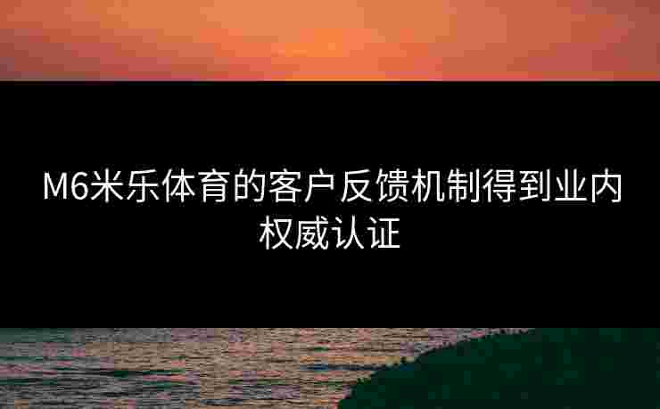 M6米乐体育的客户反馈机制得到业内权威认证