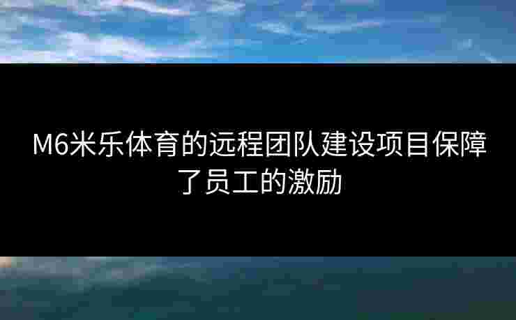 M6米乐体育的远程团队建设项目保障了员工的激励