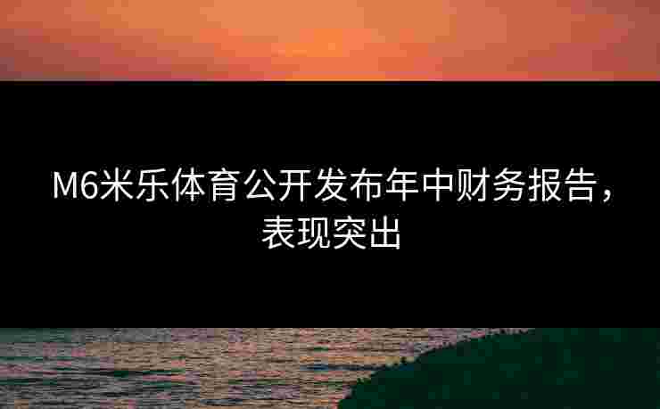 M6米乐体育公开发布年中财务报告，表现突出