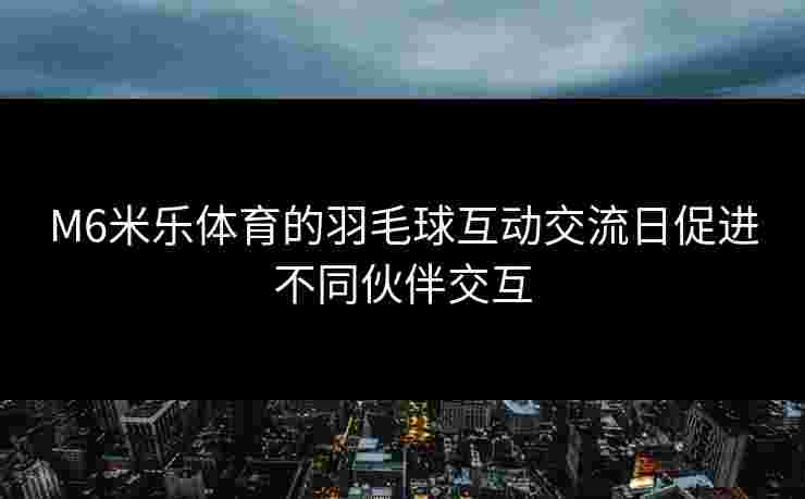 M6米乐体育的羽毛球互动交流日促进不同伙伴交互